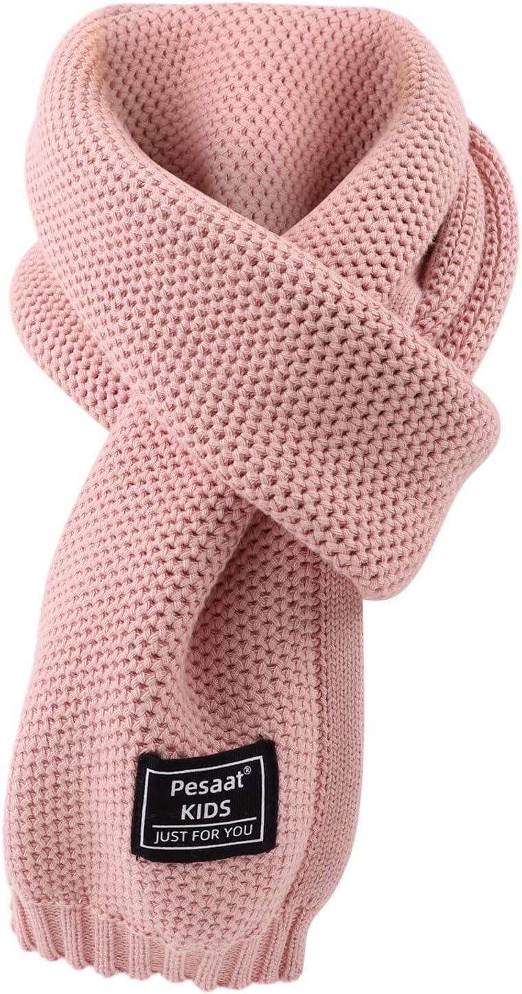 Pesaat Kids Winter Infinity Scarf Knit Toddler Boy Girls Scarves Cotton Outdoor Neck Warmer for Children 3-15 Years - Image 1